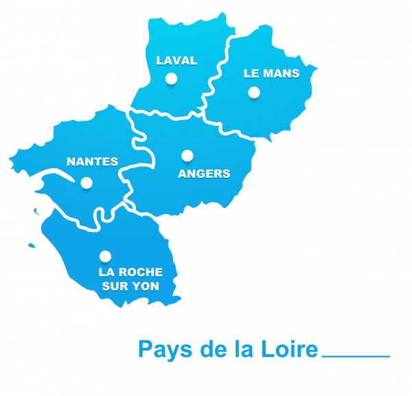 Carte Le Mans - Pays de la Loire